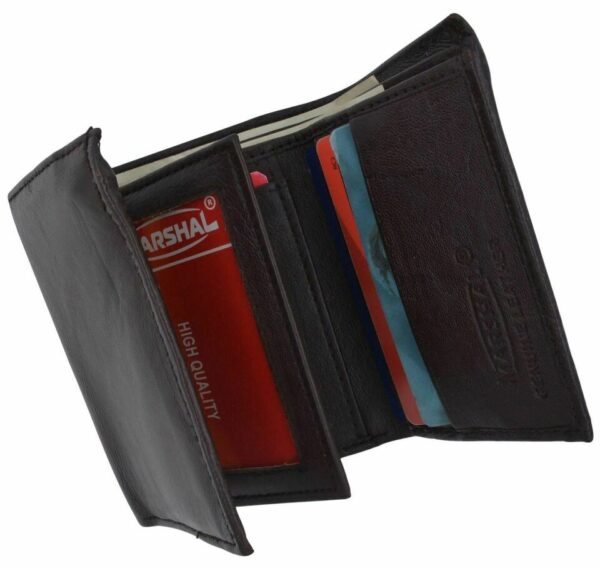 Mens Trifold Leather Wallet Multi Pockets Classic Style Card ID Lambskin 1