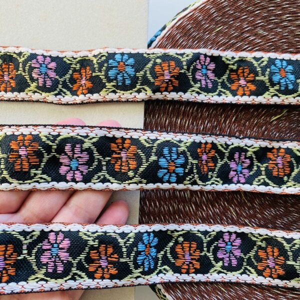 Floral Jacquard Ribbon Trim for Sewing/Crafts/Belt/1.25" Wide