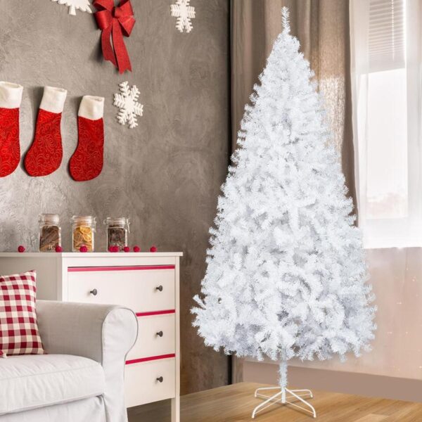 Christmas Tree 7FT Slim Pencil Artificial Xmas Tree w/ Metal Stand Holiday Decor