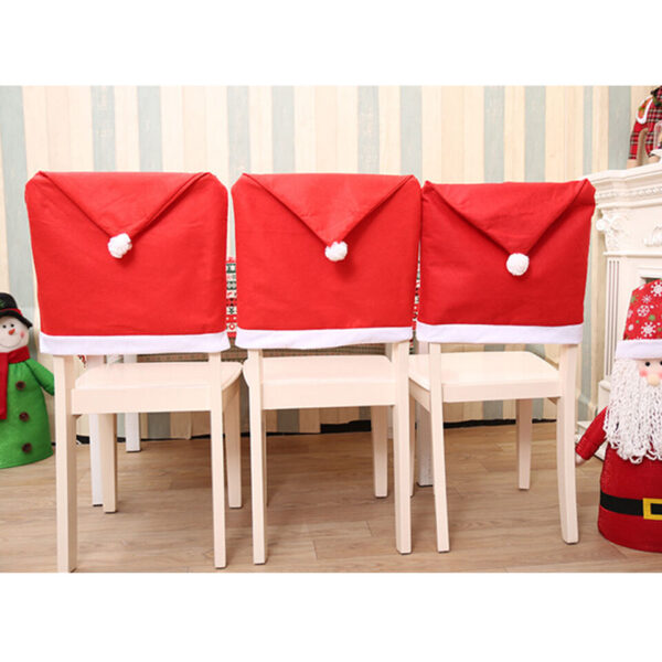 Christmas Decor Chair Covers Dining Seat Cover Santa Claus Home Party Decor