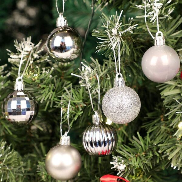 Christmas Glitter Ball 2.4in Ornaments Xmas Tree Balls Hanging Party Decor