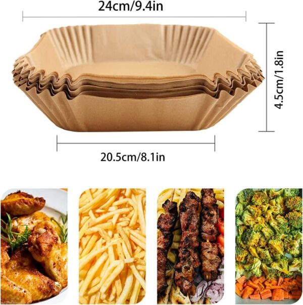 Air Fryer Disposable Paper Liners Square, 8 Inch Non-Stick Air Fryer Paper Liner 2