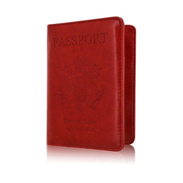 RFID Blocking Leather Passport Holder Case Cover Wallet for Securely Travel Trip 3