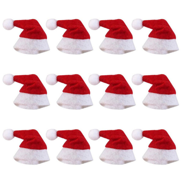 12PC Christmas Mini Hat Lollipop Candy Santa Claus Cap Wrap Xmas Party Decor- 2