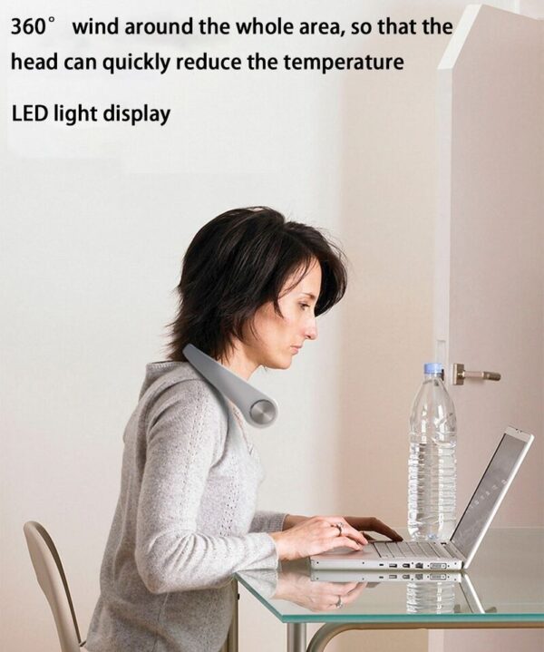USB Portable Hanging Neck Fan Cooling Air Cooler Little Electric Air Conditioner 2