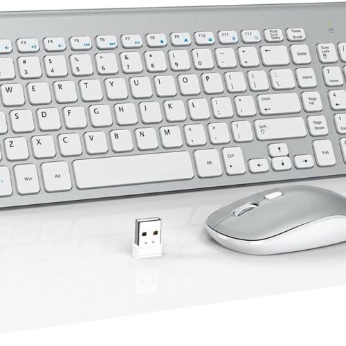 Full-Size Wireless Keyboard and Mouse Combo, USB 2.4GHz Quiet for PC WINDOWS