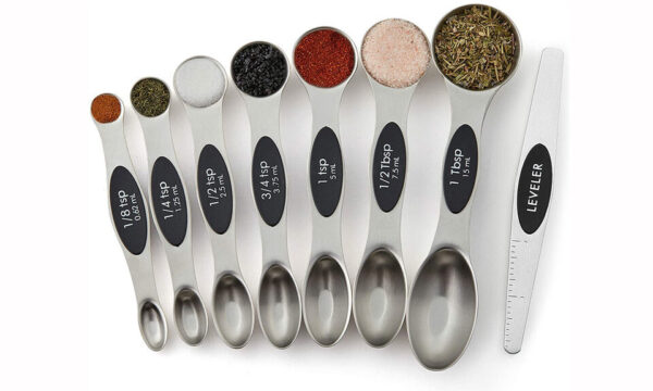Magnetic Dual Sided Measuring Spoons with Leveler Set of 8-3 Colors To Pick From 1