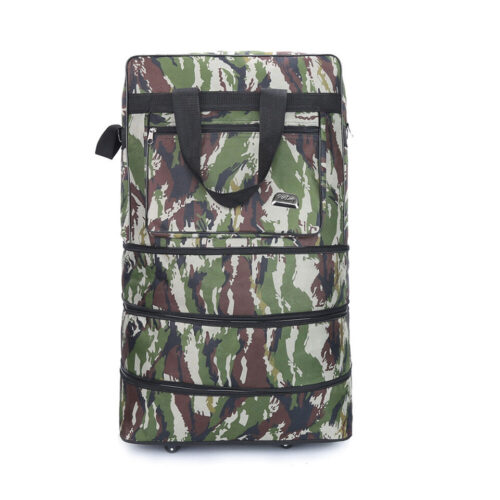 Expandable Rolling Duffle Bag Wheeled Luggage Foldable Suitcase