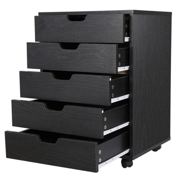 Bedroom Save Space Indoor 5 Drawer Dresser Clothing Storage Chest Beside Wall 2