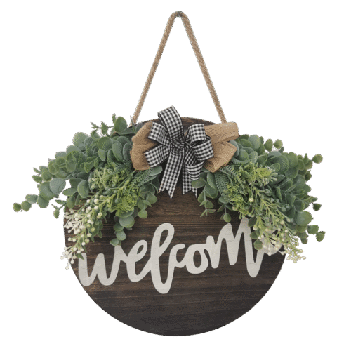 Front Door Welcome Wreaths Sign Hanging Outdoor Wall Decor Spring Xmas Gift