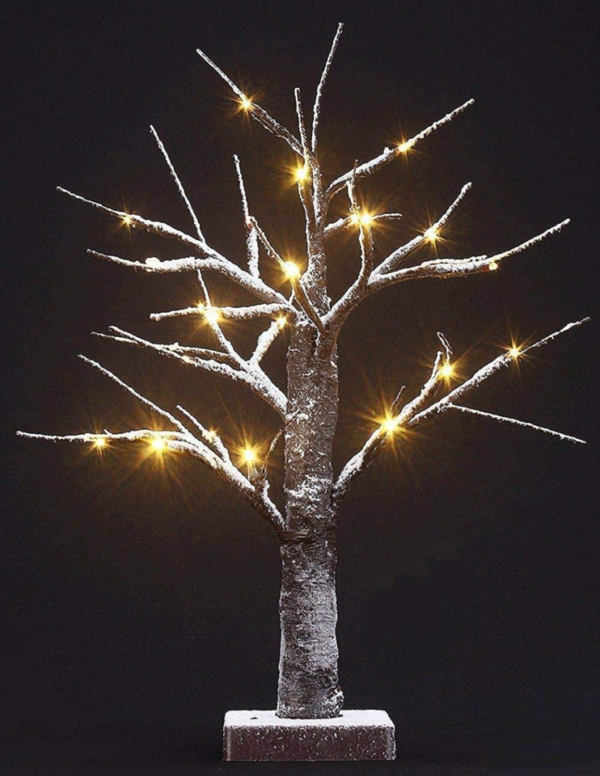 LED Snow Bonsai Tree Light 15-Inch Tabletop Lamp w/ 24 Light Bulbs 1