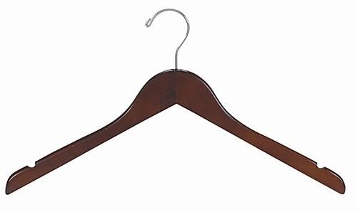 s-l960 (62) Only Hangers 17" Walnut Wood Dress Hanger (pack of 10)