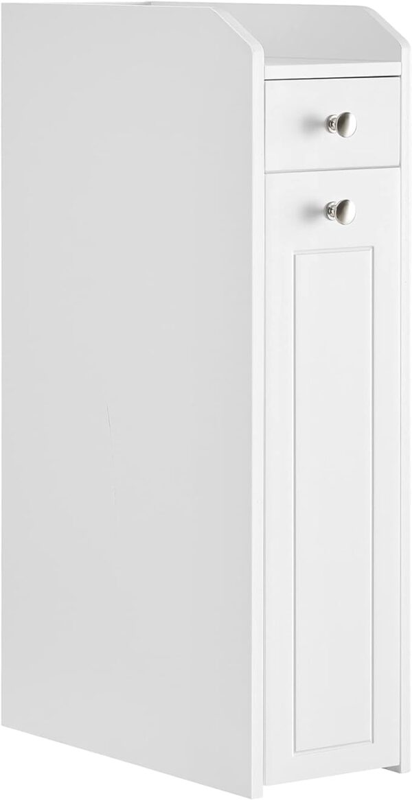 VASAGLE Small Bathroom Storage Cabinet - Slim Bathroom Storage Organizer, Toilet Paper Holder with Storage - Toilet Paper Storage Cabinet with Slide Out Drawers - for Small Spaces, White UBBC847P31 1