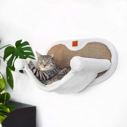 Pfotenolymp Cat Hammock with Stable Wall Mounting - Suitable for Cats up to 10 kg | Complete Set with Cat Bed Lounger