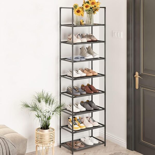 "Z&L HOUSE 8 Tier Shoe Rack Narrow - Sturdy Shoe Rack Tall, Store 16-20 Pairs of Shoes, Stackable Shoe Shelf for Closet, Entryway to Increase The Use of Space" 1