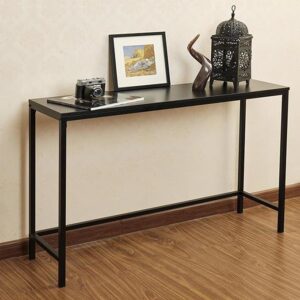 Console Entryway Narrow Sofa Table - 42" Skinny Hallway Entrance Table with Metal Frame, Modern Industrial Long Console Coffee Table for Living Room, Office, Corridor - Easy to Assemble, Black