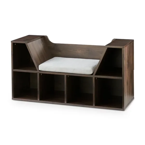 Your Zone Kids Reading Nook and Storage Bookcase - Dark Chestnut 1
