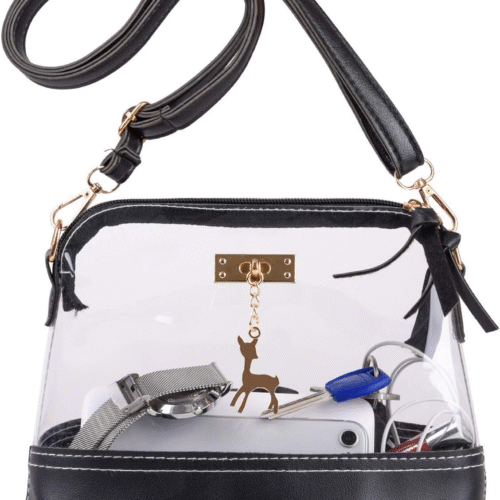 1 Clear Crossbody Purse BagAdjustable Strap Shoulder Handbag