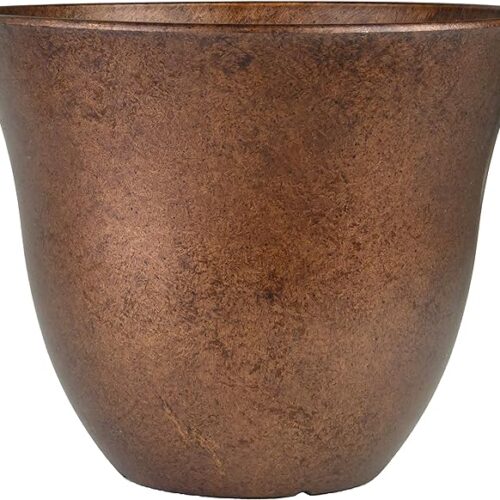 1 Classic Home and Garden Honeysuckle Resin Flower Pot Planter - Copper, 15 Inch