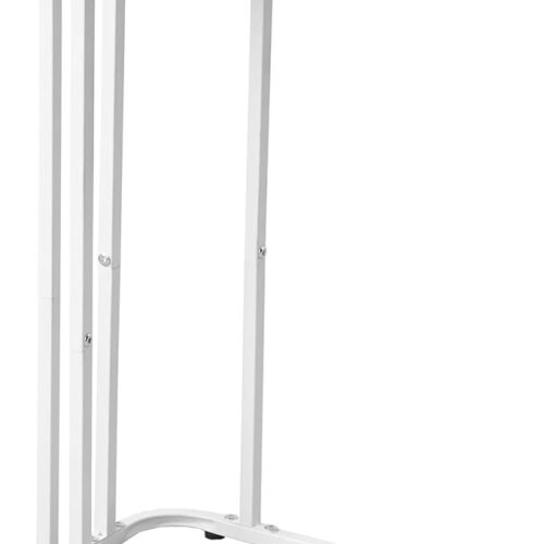 1 KJGKK C Shaped End Table, 26.6 inches High Small Side Table for Couch Sofa Bed, Tall Tv Tray Table for Living Room, Bedroom, Metal Frame, White