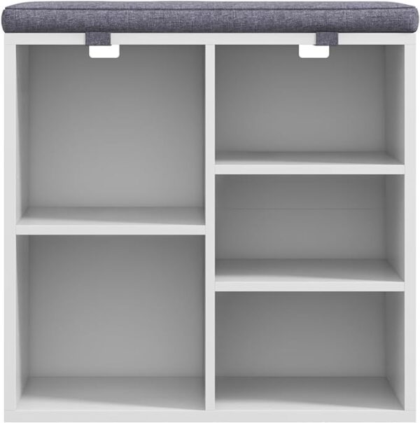 SONGMICS Storage Cubes - 13-Inch Non-Woven Fabric Bins with Double Handles - Set of 6 Closet Organizers for Shelves - Foldable for Clothes - Cattail Gray UROB033G01 1