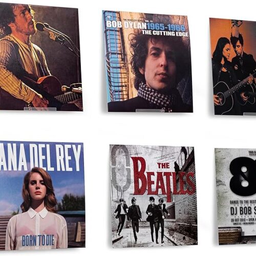 1 HBlife 6 Pack Vinyl Record Shelf Wall Mount - 4 Inch Clear Acrylic Album Record Holder - Vinyl Display Shelves and Album Frame for Bedroom, Living Room, Store, and Home