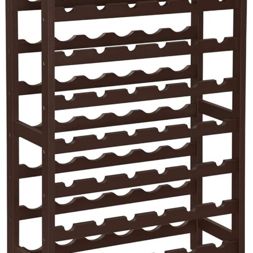 SONGMICS 42-Bottle Wine Rack - Free Standing Floor, 7-Tier Display Wine Storage Shelves with Table Top - Bamboo Wobble-Free Bottle Holder for Kitchen Bar Dining Room Living Room - Espresso UKWR27BR