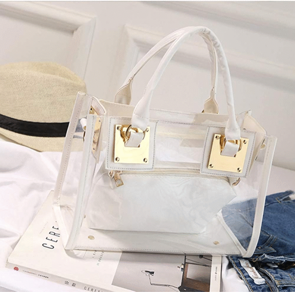 Women Transparent Shoulder Crossbody Bag, 2 in 1 Designer Fashion Handbag Purse 4