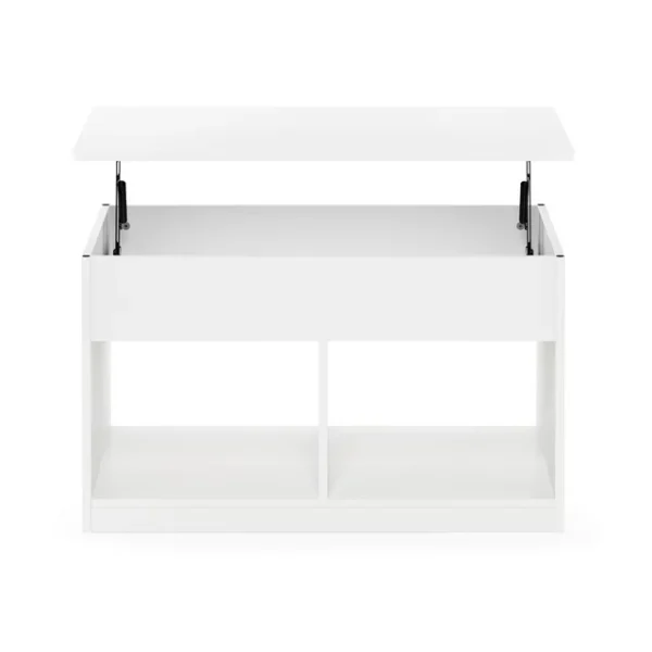 Furinno Jensen Lift Top Coffee Table, Solid White 3