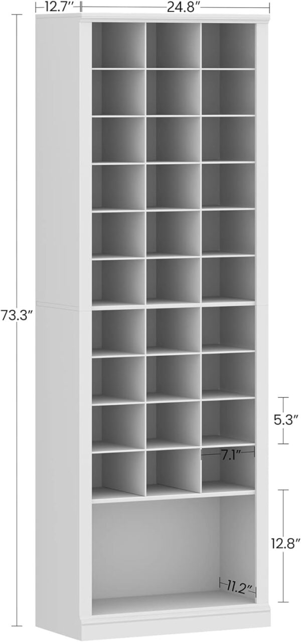 Hzuaneri 11-Tier Shoe Storage Cabinet - Free Standing Closet Organizers and Storage with 31 Open Cubbies - Space Saving Shoe Rack for Entryway, Bedroom - White 02001BSR 3