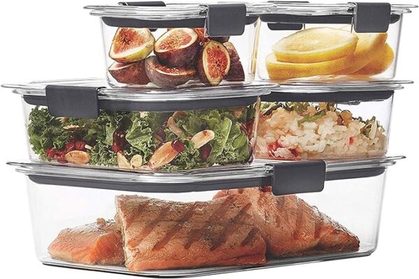 Rubbermaid Brilliance Leak-Proof Food Storage Containers with Airtight Lids - Set of 5 (10 Pieces Total) | BPA-Free & Stain Resistant Plastic" 3