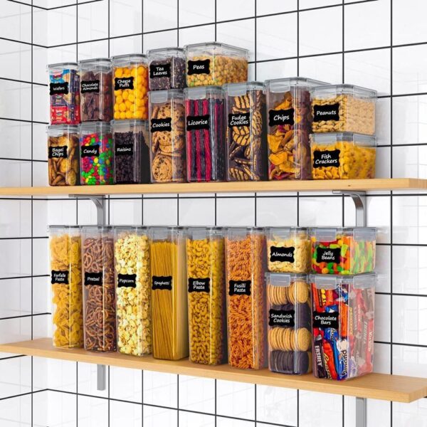 32 Pack Kitchen Plastic Food Containers with Airtight Lids Leak Proof & Freezer 3