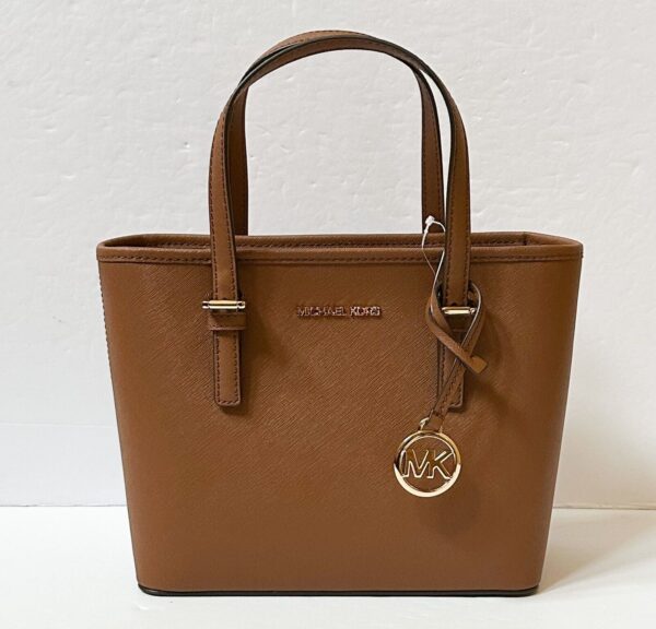 MICHAEL KORS JET SET TRAVEL XS CARRYALL TOTE SHOULDER BAG BROWN LUGGAGE 2