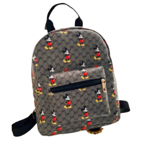 2 Gray Adults Travel Mini Backpack Cute Mickey Mouse Purse women Ladies Bag Sling
