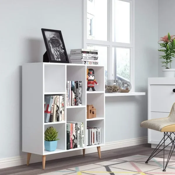 Homfa 8 Cube Bookcase - Wooden Organizer Storage Cabinet Unit - Freestanding Display Stand Shelves - White 3