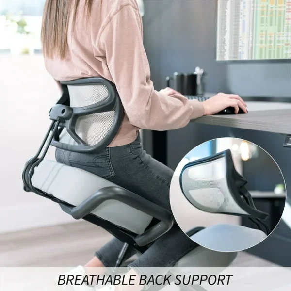 DRAGONN (By VIVO) Ergonomic Kneeling Chair with Back Support - Gray 1