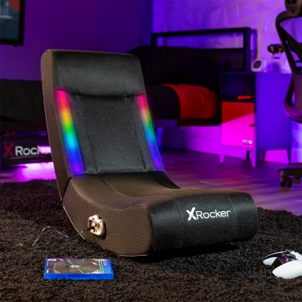X Rocker Solo RGB Audio Floor Rocker Gaming Chair - Black Mesh - 29.33 in x 14.96 in x 24.21 in 4