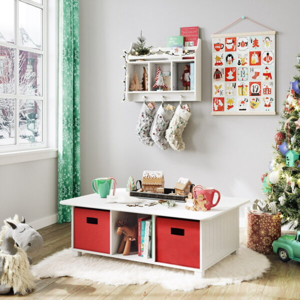 RiverRidge Home Book Nook Collection Kids Wall Shelf with Cubbies and Book Rack 3