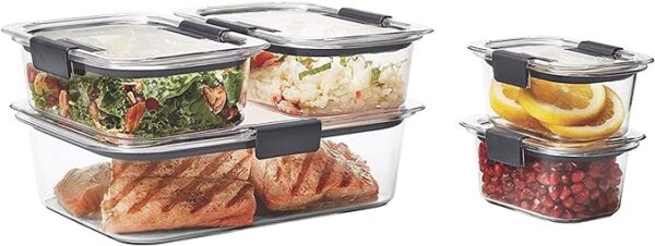 Rubbermaid Brilliance Leak-Proof Food Storage Containers with Airtight Lids - Set of 5 (10 Pieces Total) | BPA-Free & Stain Resistant Plastic" 4