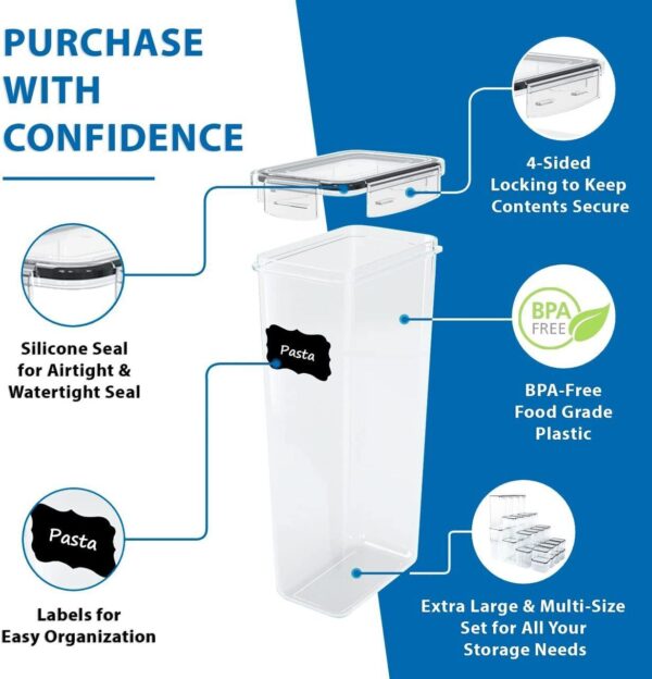 32 Pack Kitchen Plastic Food Containers with Airtight Lids Leak Proof & Freezer 2