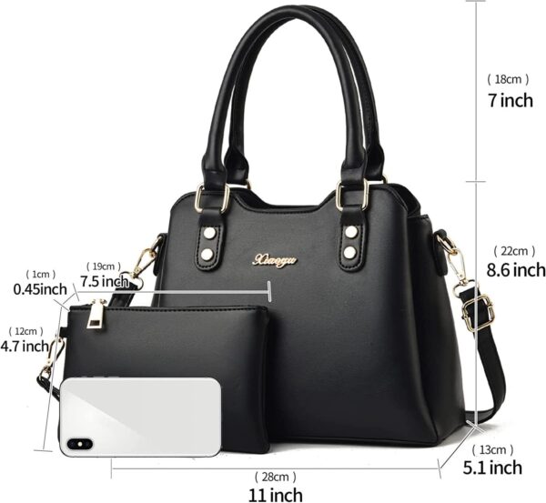 Purses and Handbags for Women Fashion Tote Bag Shoulder Bag Top Handle Set 2pcs 2