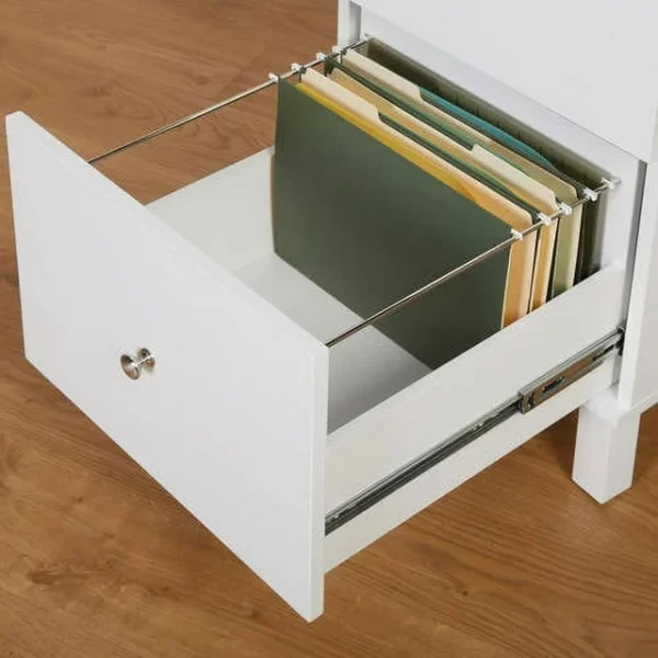 Foster 2 Drawer Vertical Wood File Cabinet - White 3