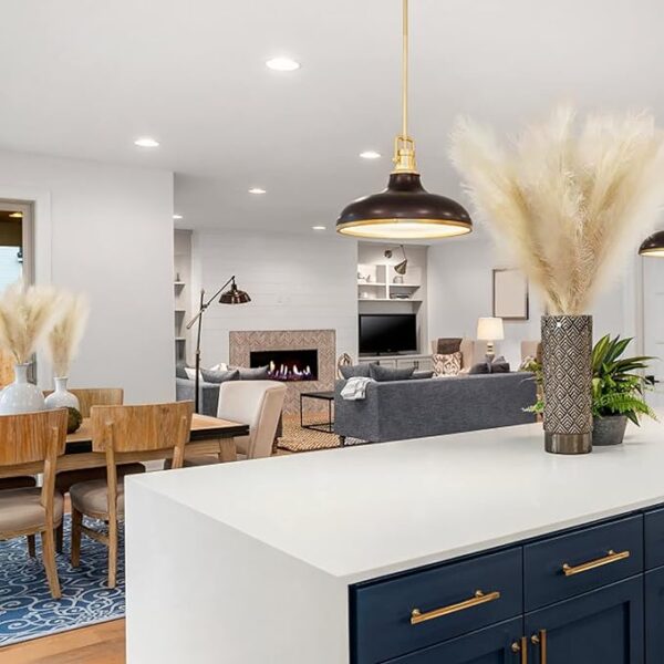 Faux Pampas Grass Decor - LBshmao-D 8 Pcs 38"/3.1FT Fluffy Non-Shedding Artificial Fake Flower - Large Pampas Grass for Vase Filler - Farmhouse Room Home Decor - Boho Wedding Decor (Beige) 2