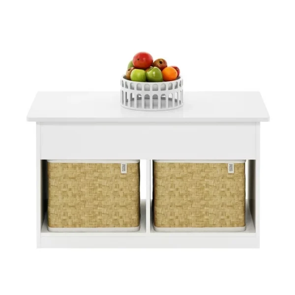 Furinno Jensen Lift Top Coffee Table, Solid White 4