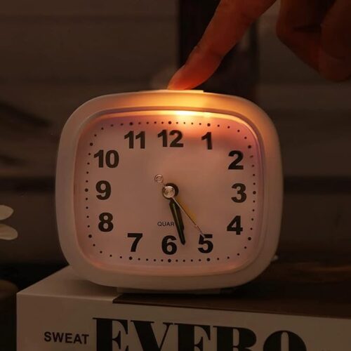 5147cCfRDhL._AC_SX679_ AMIR Analog Alarm Clocks for Bedrooms, Newest 4'' Super Silent Non Ticking Battery Operated Small Analog Clock, Ascending Beep Sounds Snooze Light Functions Loud Alarm Clock for Heavy Sleepers