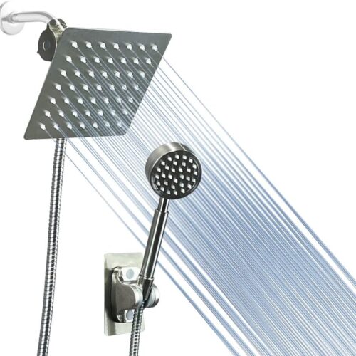 Shower Head with handheld, High Pressure 6" Rainfall Stainless Steel Shower Head/Handheld Shower with hose