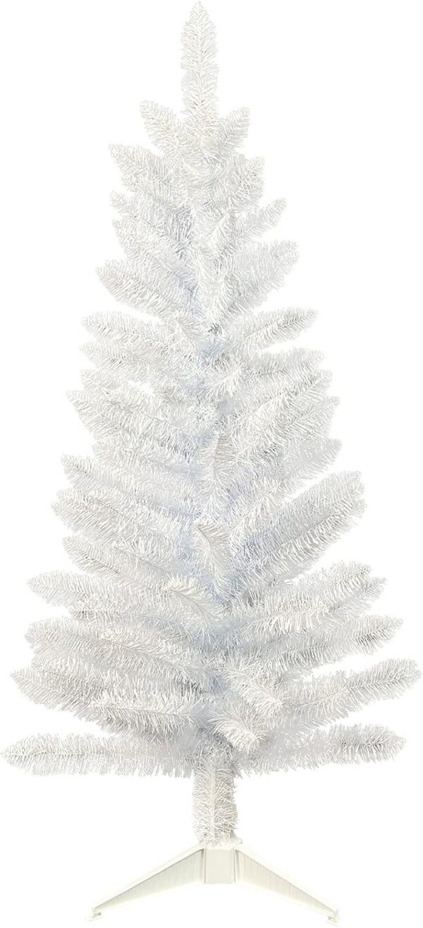 Christmas Tree, 4FT White Artificial Mini Christmas Tree Small Xmas Tree Decoration,Easy Assembly for Indoor and Outdoor 1