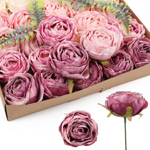 71L06GW0JPL._AC_SL1000_ Fake Roses Heads for Floral Arrangements Roses Artificial Flowers for Silk Bouquet Bulk Wedding Flowers in Purple Bulk Silk Roses