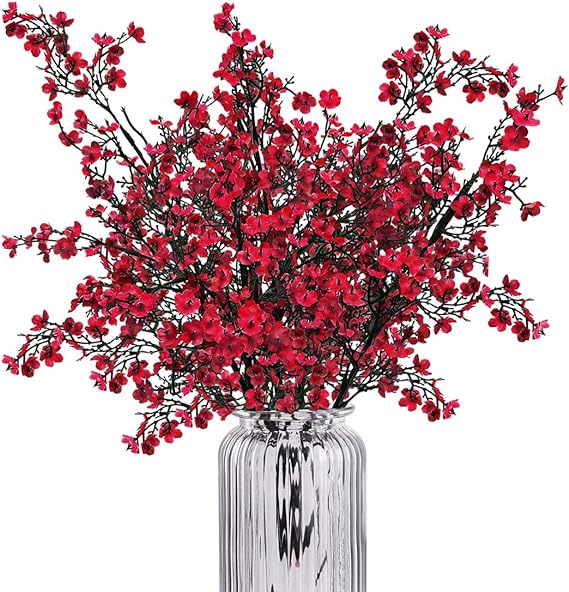 Baby Breath Gypsophila Artificial Flowers, Babies Breath Flowers Bush Artificial Gypsophila Silk Silica Real Touch Blooms for Wedding Bridal Party DIY Home Floral Arrangement Decor 1