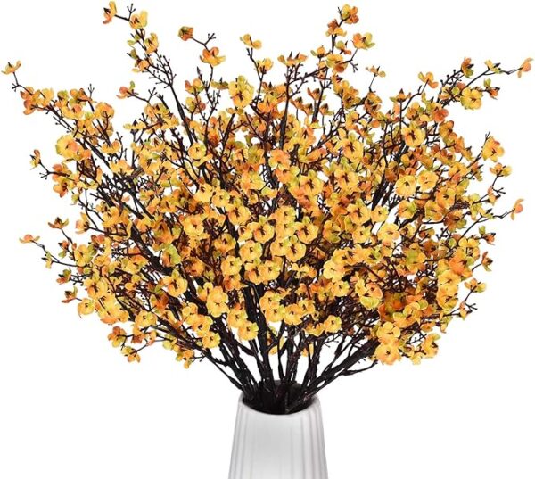 Baby Breath Gypsophila Artificial Flowers, Babies Breath Flowers Bush Artificial Gypsophila Silk Silica Real Touch Blooms for Wedding Bridal Party DIY Home Floral Arrangement Decor, 6 Bundles, 19.7'' 3